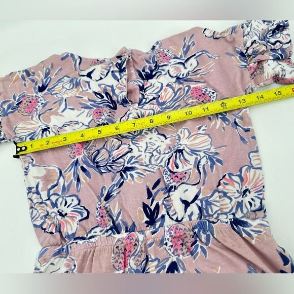Lilly Pulitzer Girl Purple Floral Kallima Romper Size Medium 6-7 - Picture 6 of 8